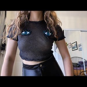 Sheer Eye Sequin Top
